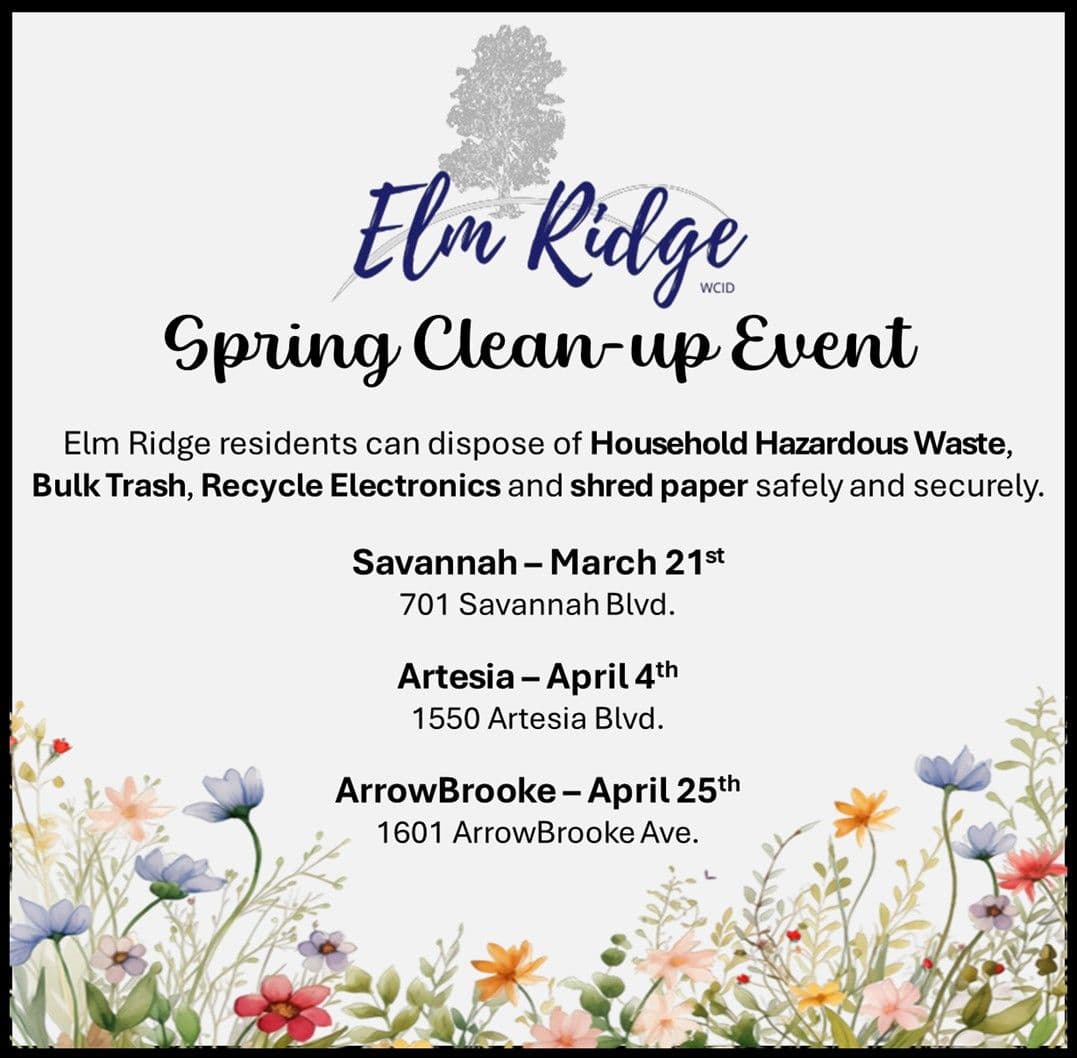 Save the Date — Elm Ridge Spring Clean-Up Event! 
